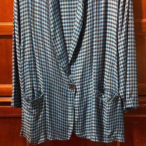 Roaman’s Blue and Black Checkered Blazer size 3X - Picture 2 of 14